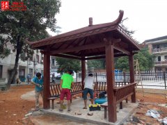 永州防腐木凉亭安装效果图