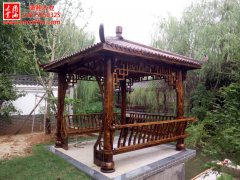 湖南碳化木凉亭安装效果图